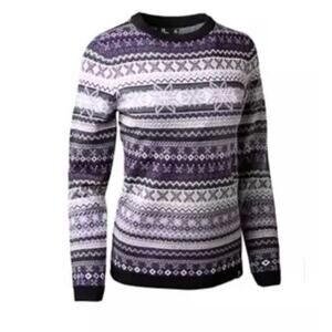 Neve Designs Zoe Crewneck Nordic Sweater 20% Merino Wool Pullover - size L